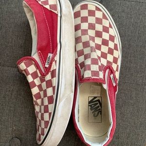 Checkered van slip ons